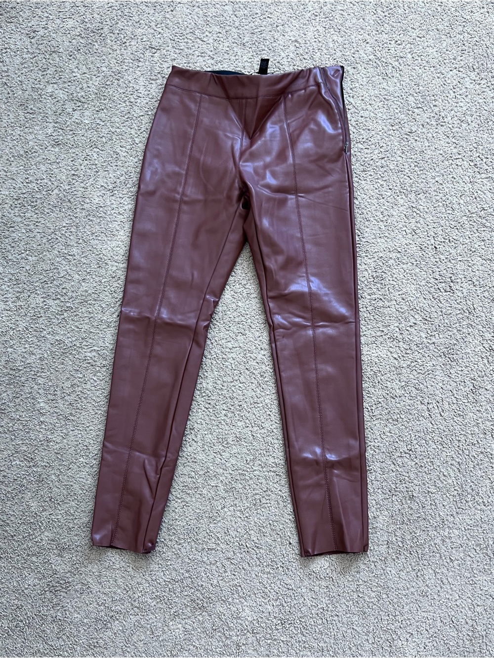 Forever 21 Mauve-Brown Faux Leather Skinny Jeans